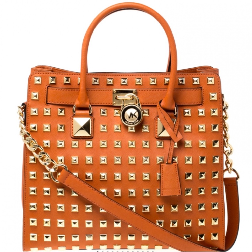 Michael Kors Orange Tangerine Large Studded Hamilton